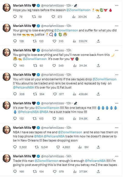 moriah mills zion williamson twitter|Twitter Suspends Moriah Mills After She Threatens。